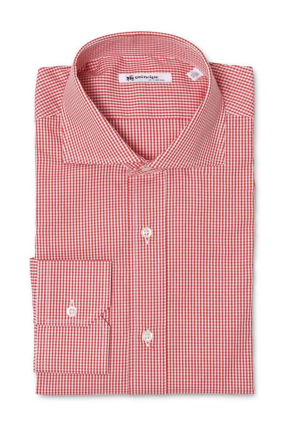 Camicia Rossa Cotone Collo Francese