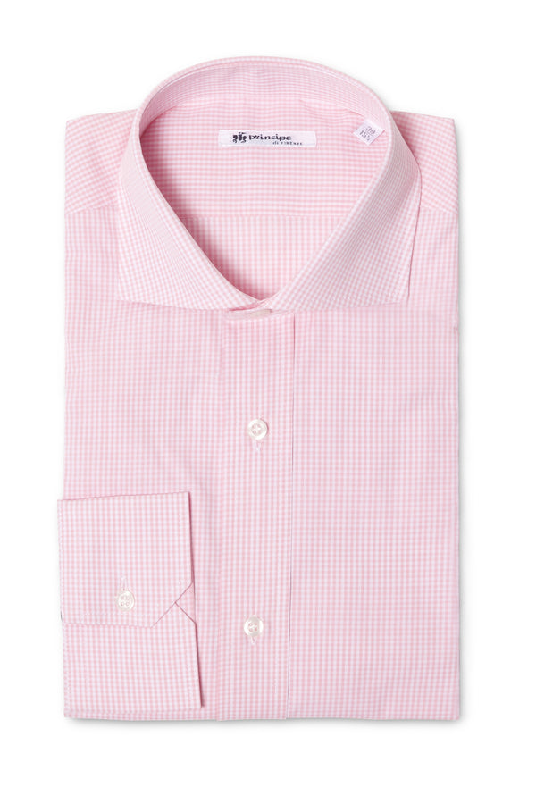 Camicia Rosa Cotone Collo Francese